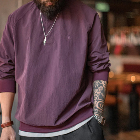 Vintage Red Baseball Collar Sweatshirt – Loose Pullover for Spring & Fall